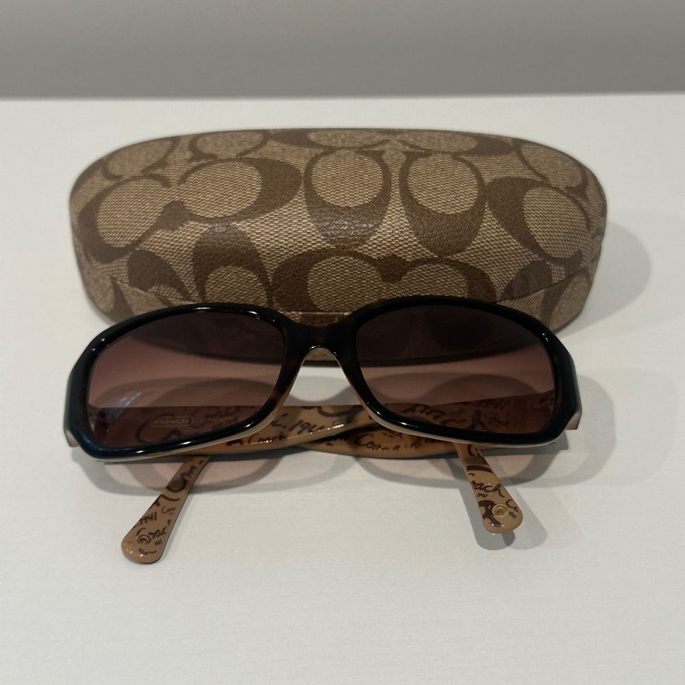 Coach Georgette (S497) Tortoise Sunglasses with Case and Cleaning Cloth